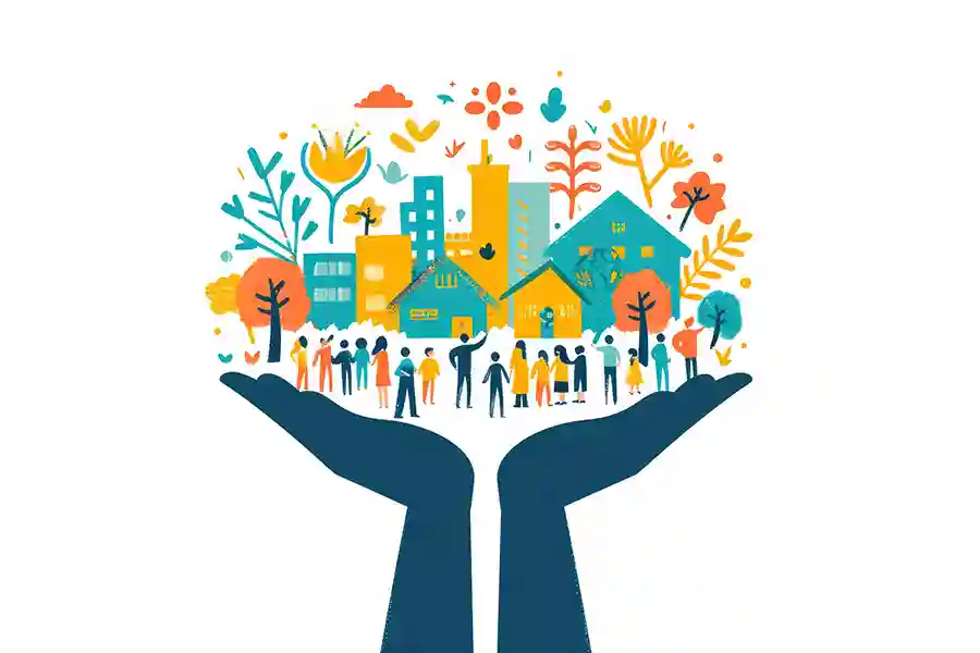 hands showing people helping people