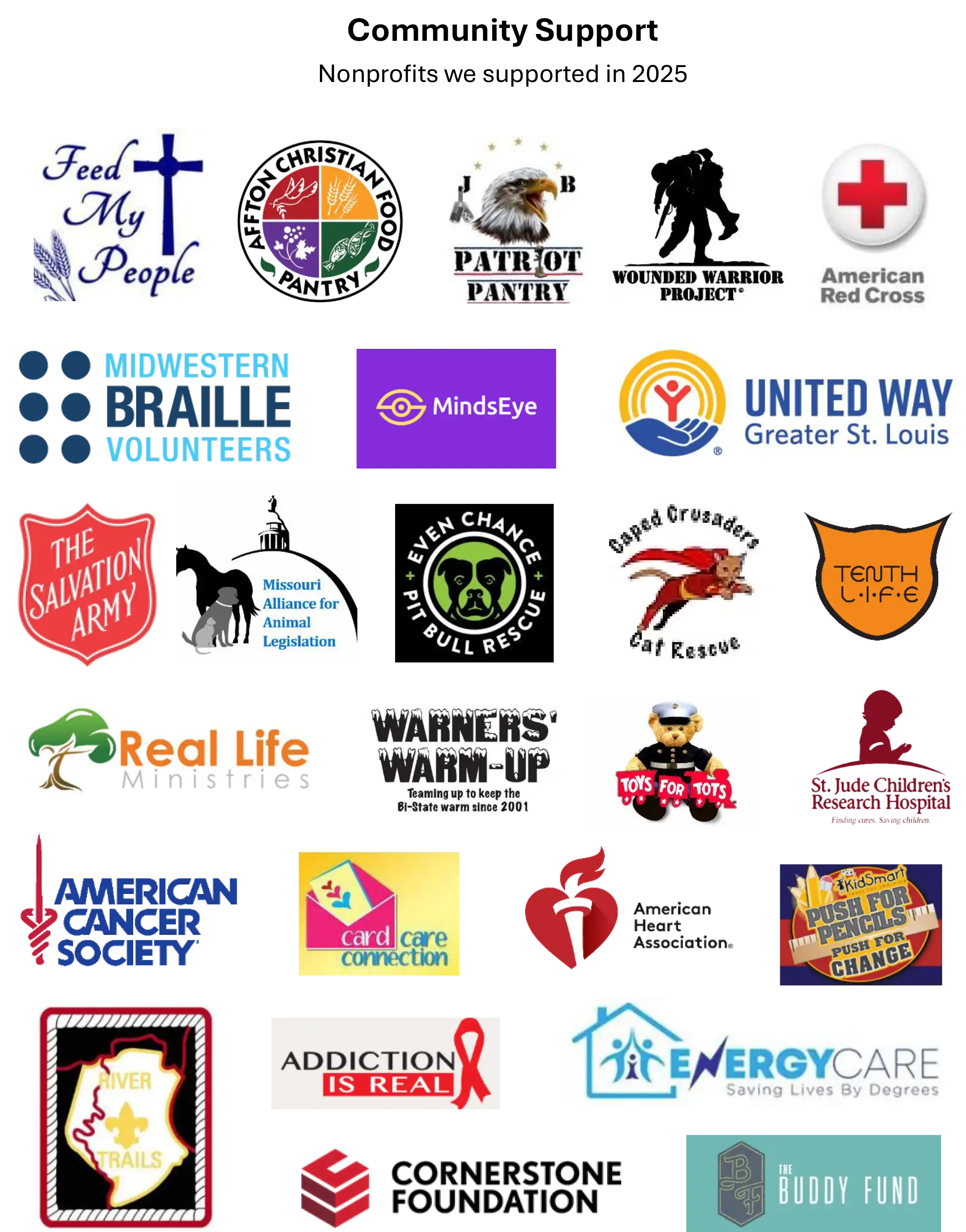 Logos of 26 nonprofit organizations