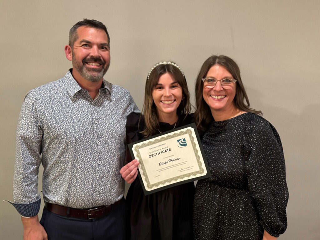 Olivia and her parents