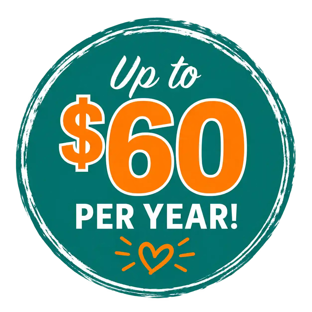 Up to 60 dollars earned in loyalty rewards per year