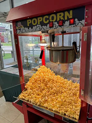 Fresh popcorn served each friday